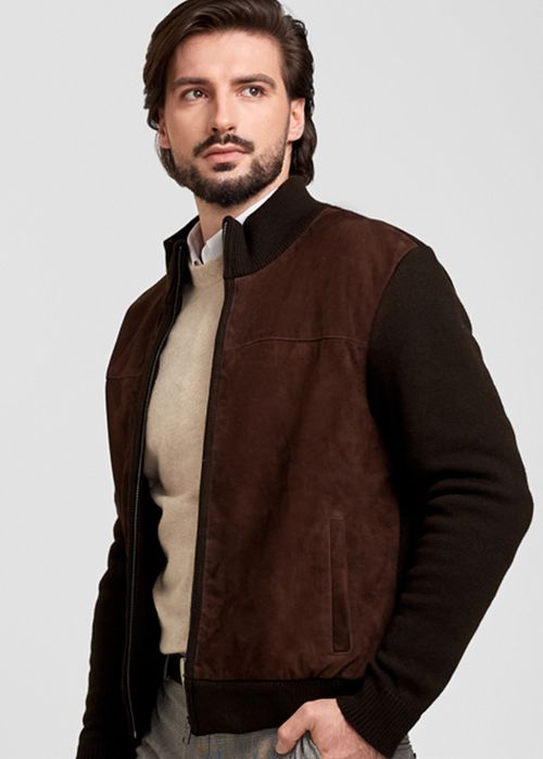 KNIT SUEDE JACKET