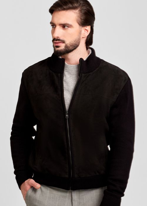 KNIT SUEDE JACKET