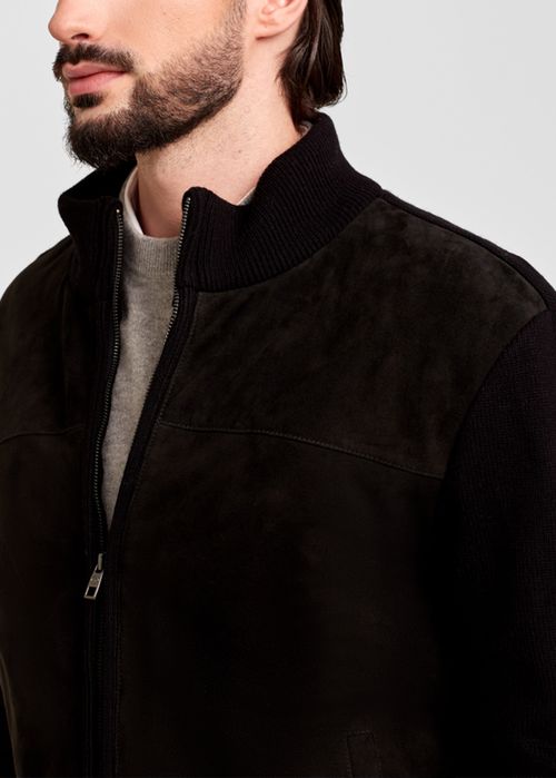 KNIT SUEDE JACKET
