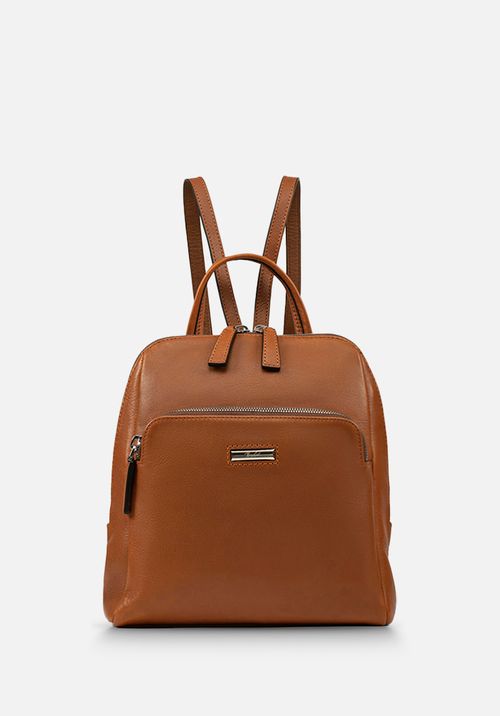 MOCHILA DE CUERO COLOR ENTERO