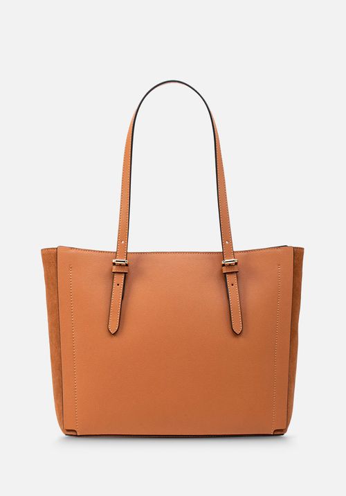 CARTERA COMBINADA EN CUERO Y GAMUZA
